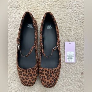 Brand new target wild fable Elsa Mary Jane flats leopard print 8.5